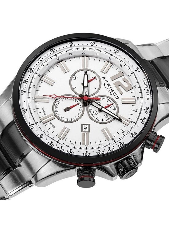 NWT Akribos XXIV White Dial Two-tone Steel Chronograph Men\'s Watch main image 3